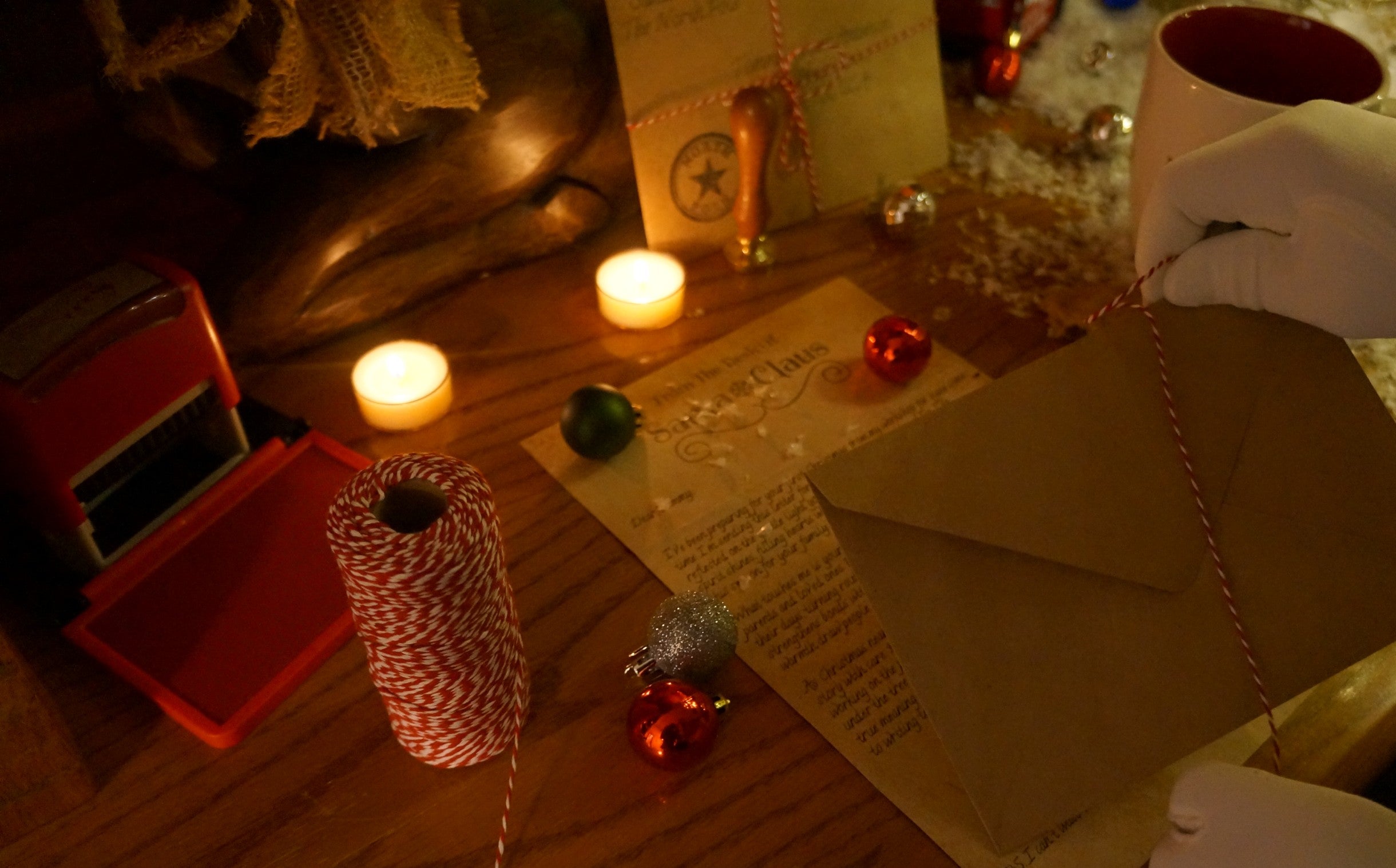 Santa making a custom letter for Christmas