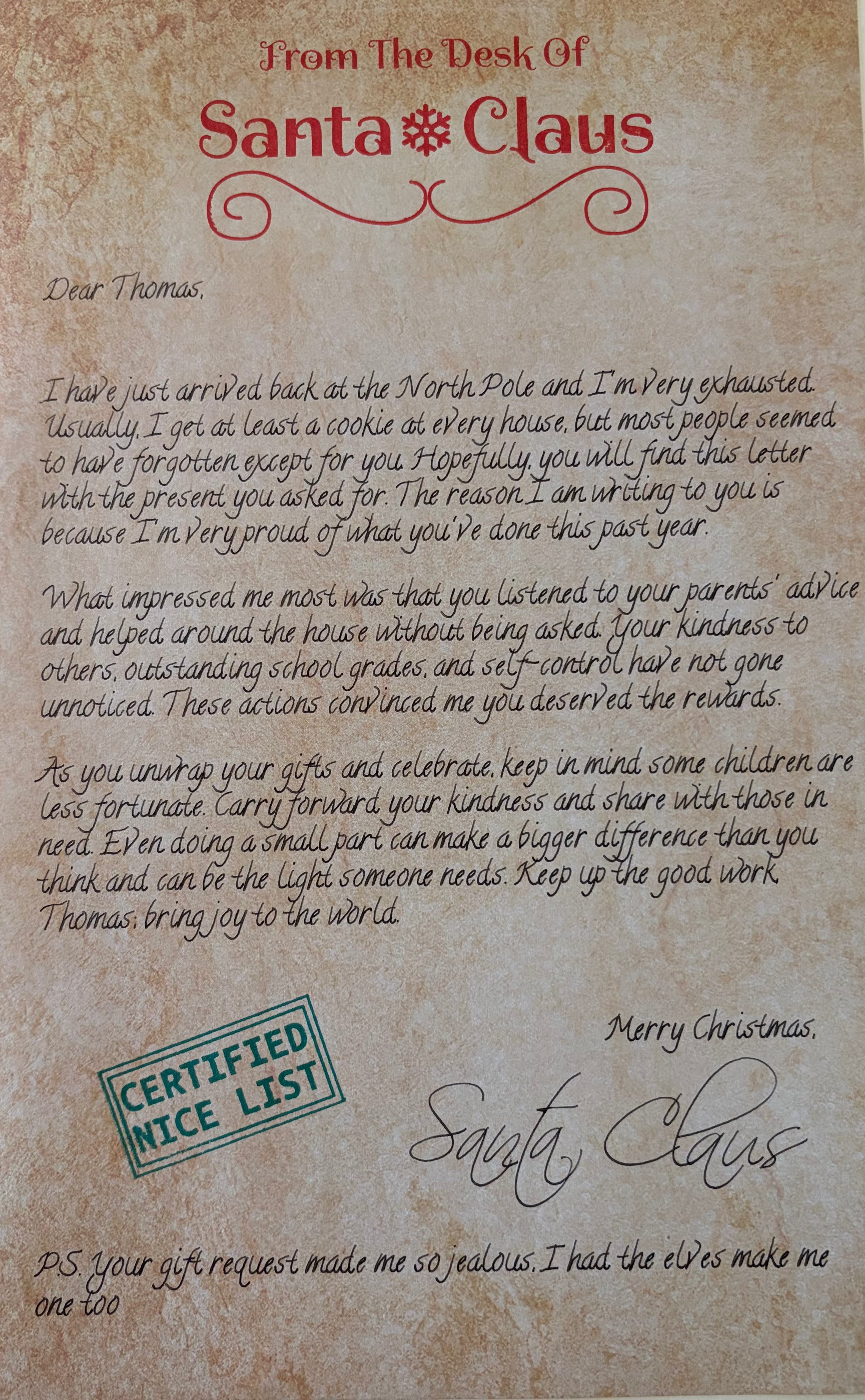 Letter From Santa